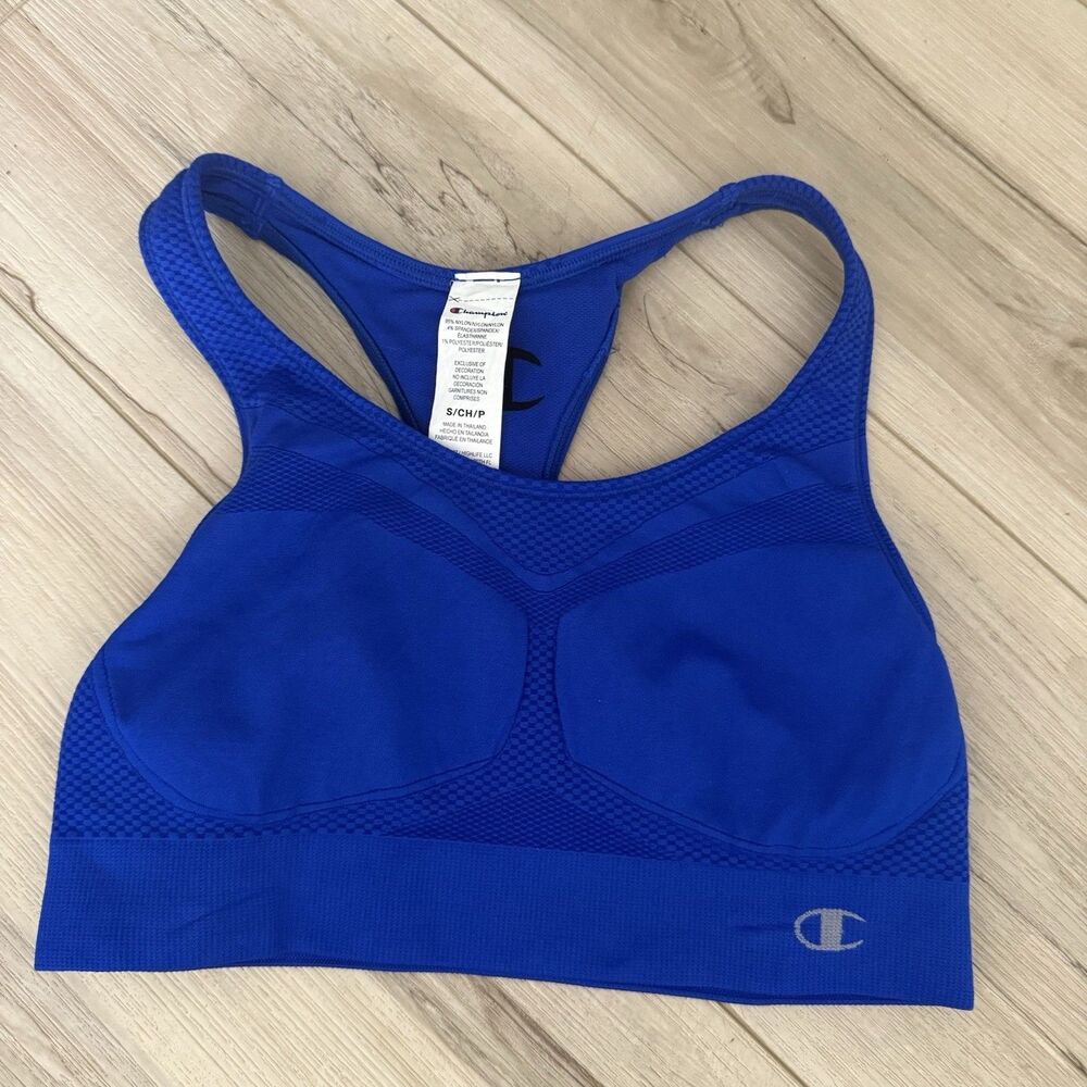 Champion Sports Bra Womens Size Small Seamless Racerback Blue
